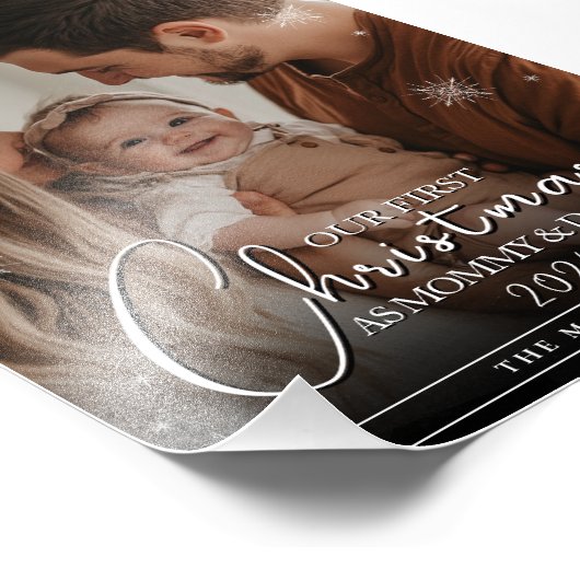 Erste Weihnachten als Mommy & Daddy Foto Print (Ecke)