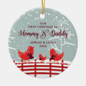 Erste Weihnachten als Mommy Daddy Personalisierte  Keramik Ornament (Vorne)
