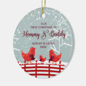 Erste Weihnachten als Mommy Daddy Personalisierte  Keramik Ornament (Links)