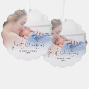 Erste Weihnachten als Mommy Name Year Foto Ornament Karte