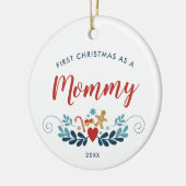 Erste Weihnachten als Mommy Personalisierte Skandi Keramik Ornament (Links)