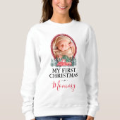 Erste Weihnachten als Mommy Red Truck Sweatshirt (Vorderseite)