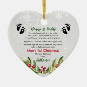 Erste Weihnachten als Mommy und Daddy Keramik Ornament (Vorne)