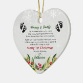 Erste Weihnachten als Mommy und Daddy Keramik Ornament (Links)