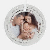 Erste Weihnachten als Mommy und Daddy Marble Foto Ornament Aus Glas (Rückseite)