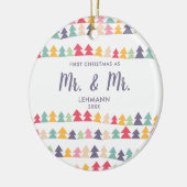 Erste Weihnachten als Mr. & Mr. Personalisierte We Keramik Ornament (Links)