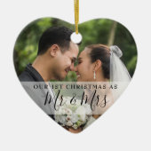 Erste Weihnachten als Mr. & Mrs. 2 Foto Keramik Ornament (Vorne)