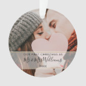 Erste Weihnachten als Mr. & Mrs. 2 Foto Ornament (Vorderseite)