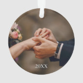 Erste Weihnachten als Mr. & Mrs. 2 Foto Ornament (Rückseite)