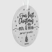 Erste Weihnachten als Mr. & Mrs. Custom Foto & Nam Ornament (Vorderseite)
