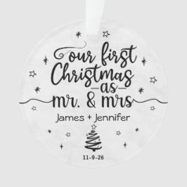 Erste Weihnachten als Mr. & Mrs. Custom Foto & Nam Ornament