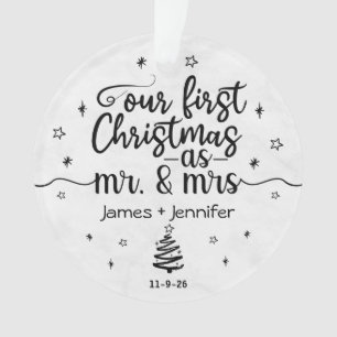 Erste Weihnachten als Mr. & Mrs. Custom Foto & Nam Ornament