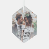 Erste Weihnachten als Mr. & Mrs. ∙ Einfaches Foto- Ornament Aus Glas (Vorderseite Links)
