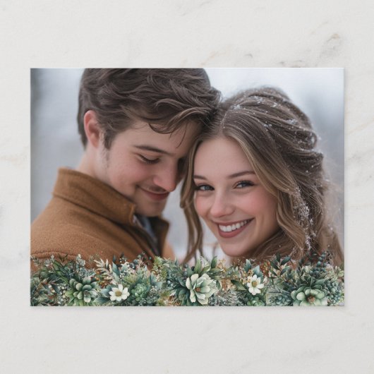 Erste Weihnachten als Mr. & Mrs. Elegant Greenery (Vorderseite)