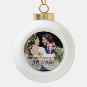 Erste Weihnachten als Mr. & Mrs. Foto Keramik Kugel-Ornament (Vorderseite)