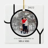 Erste Weihnachten als Mr. & Mrs. Foto Keramik Orna Keramikornament (Rückseite)