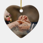 Erste Weihnachten als Mr. & Mrs. Fotos Keramik Ornament (Hinten)