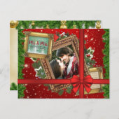 Erste Weihnachten als Mr. & Mrs. Gold Frame Foto (Vorne/Hinten)