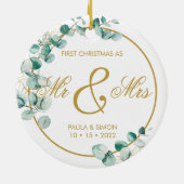 Erste Weihnachten als Mr. & Mrs. Keramik Ornament (Hinten)