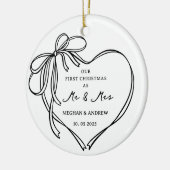Erste Weihnachten als Mr. & Mrs. Keramik Ornament (Links)