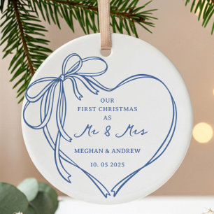 Erste Weihnachten als Mr. & Mrs. Keramik Ornament