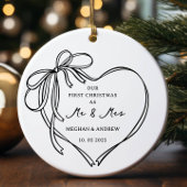 Erste Weihnachten als Mr. & Mrs. Keramik Ornament