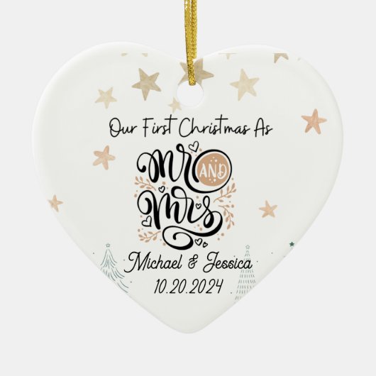 Erste Weihnachten als Mr. & Mrs. Ornament Neu gezo (Vorne)
