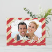 Erste Weihnachten als Mr & Mrs. Red and Gold Card (Stehend Vorderseite)