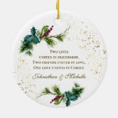 Erste Weihnachten als Mr. & Mrs. Winter Inspiratio Keramik Ornament (Hinten)