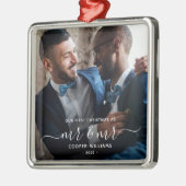 Erste Weihnachten als Mr. und Mr. LGBTQ Keepake Ornament Aus Metall (Links)