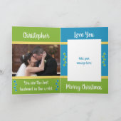 Erste Weihnachten als Mr. und Mrs. blue und green  Karte (Innenseite)