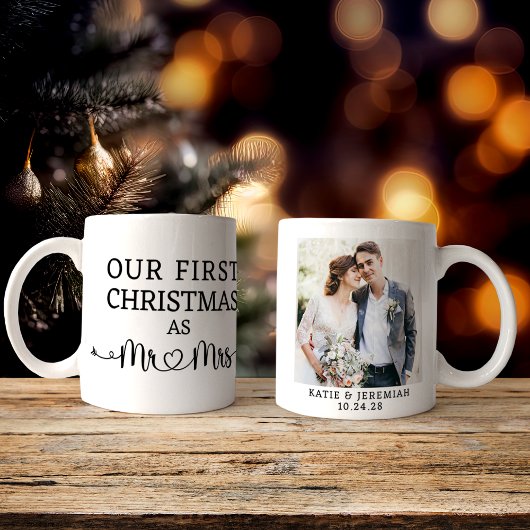 Erste Weihnachten als Mr. und Mrs. Foto Kaffeetasse
