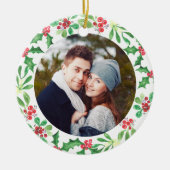 Erste Weihnachten als Mr. und Mrs. Foto Keramik Ornament (Vorne)