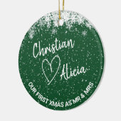 Erste Weihnachten als Mr. und Mrs. Green Ornament (Links)