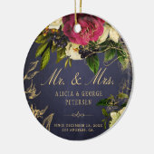 Erste Weihnachten als Mr. und Mrs. Keramik Ornament (Links)