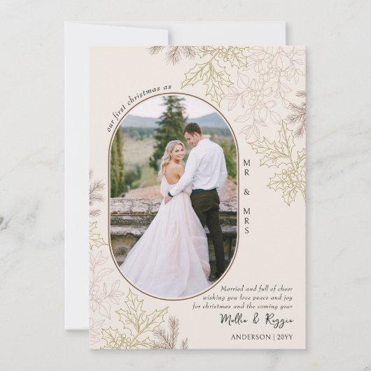 Erste Weihnachten als Mr. und Mrs. Oval Foto (Vorderseite)