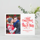 Erste Weihnachten als Mr. und Mrs. Personalisiert  (Stehend Vorderseite)