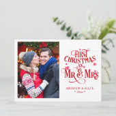 Erste Weihnachten als Mr. und Mrs. Personalisiert  (Stehend Vorderseite)