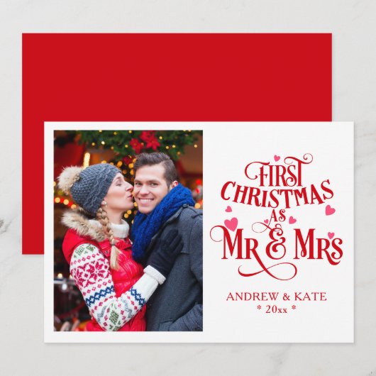 Erste Weihnachten als Mr. und Mrs. Personalisiert  (Vorne/Hinten)