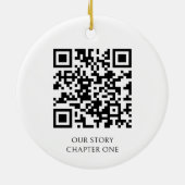 Erste Weihnachten als Mr. und Mrs. QR Code Foto Keramik Ornament (Hinten)