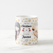 Erste Weihnachten als Mr. und Mrs. Snowflake Foto Kaffeetasse (Mittel)