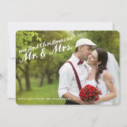 Erste Weihnachten als Mr. und Mrs. Two Foto Card (Vorderseite)