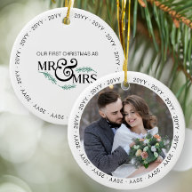 Erste Weihnachten als Mr. und Mrs. Wedding Foto