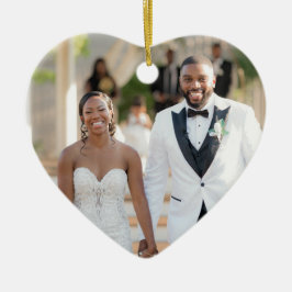 Erste Weihnachten als Mr. und Mrs. Wedding Foto Keramik Ornament