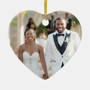 Erste Weihnachten als Mr. und Mrs. Wedding Foto Keramik Ornament