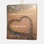 Erste Weihnachten als Mr. und Mrs. Your Foto Keramikornament (Links)
