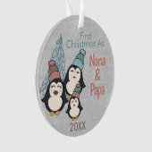 Erste Weihnachten als Nana & Papa Niedlich Penguin Ornament (Vorderseite)