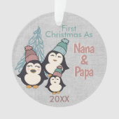 Erste Weihnachten als Nana & Papa Niedlich Penguin Ornament (Vorderseite)