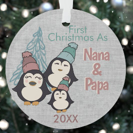 Erste Weihnachten als Nana & Papa Niedlich Penguin Ornament