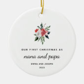 Erste Weihnachten als Nana und Papa | elegant Keramik Ornament (Vorne)